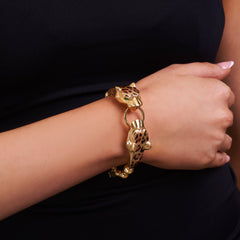 Twin Leopard Bead Chain Bracelet