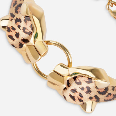 Twin Leopard Bead Chain Bracelet
