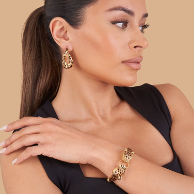 Twin Leopard Bead Chain Bracelet