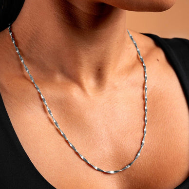 Twisted Chain Necklace - Platinum
