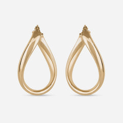 Twisted Gold Hoop Earrings - 18k