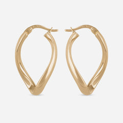 Twisted Gold Hoop Earrings - 18k