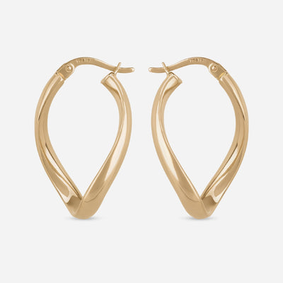 Twisted Gold Hoop Earrings - 18k