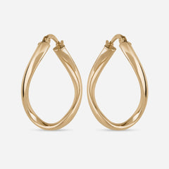 Twisted Gold Hoop Earrings - 18k
