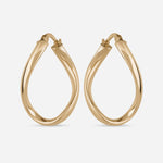 Twisted gold hoop earrings - 18k
