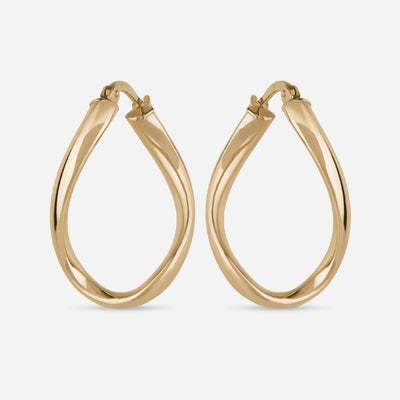 Twisted Gold Hoop Earrings - 18k