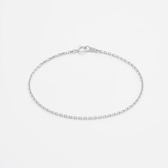 Wide Diamond Cut Cable Chain Bracelet - Platinum
