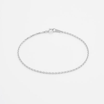 Wide Diamond Cut Cable Chain Bracelet - Platinum