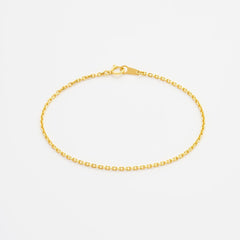 Wide Diamond Cut Cable Chain Bracelet - Gold 24k
