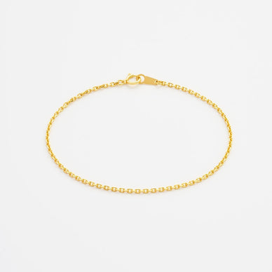 Wide Diamond Cut Cable Chain Bracelet - Gold 24k