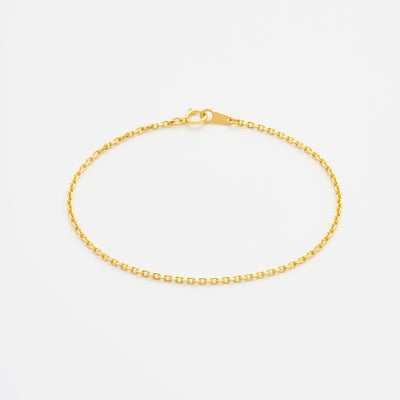Wide Diamond Cut Cable Chain Bracelet - Gold 24k