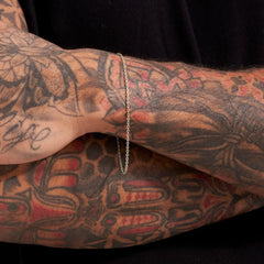 Wide Diamond Cut Cable Chain Bracelet - Platinum