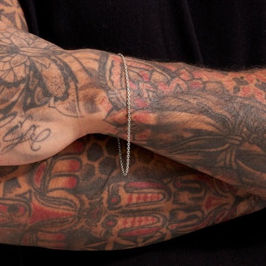 Wide Diamond Cut Cable Chain Bracelet - Platinum