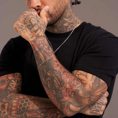 Wide Diamond Cut Cable Chain Bracelet - Platinum