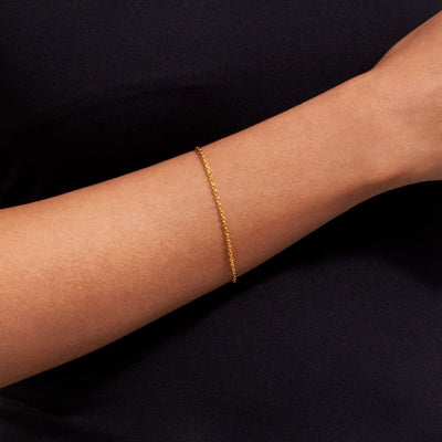 Wide Diamond Cut Cable Chain Bracelet - Gold 24k