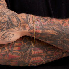 Wide Diamond Cut Cable Chain Bracelet - Gold 24k