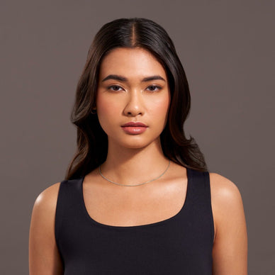 Wide Diamond Cut Cable Chain Necklace - Platinum