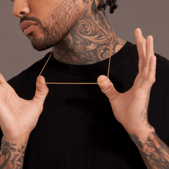 Wide Diamond Cut Cable Chain Necklace - Gold 24k