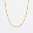 Wide Diamond Cut Cable Chain Necklace - Gold 24k