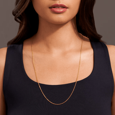Wide Diamond Cut Cable Chain Necklace - Gold 24k