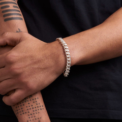 Wide Filed Curb Chain Bracelet