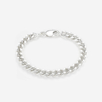 Wide filed curb chain bracelet