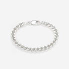 Wide filed curb chain bracelet