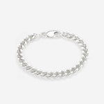 Wide filed curb chain bracelet