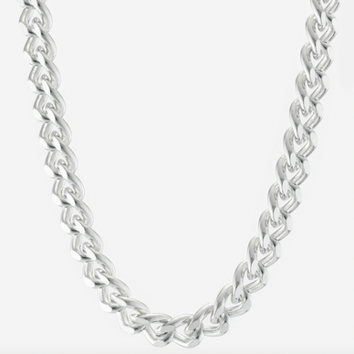 Wide Filed Curb Chain Necklace