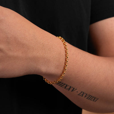 Wide Rolo Chain Bracelet - Gold 24k