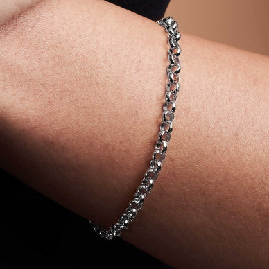 Wide Rolo Chain Bracelet - Platinum
