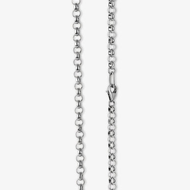 Wide Rolo Chain Necklace - Platinum