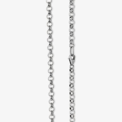 Wide Rolo Chain Necklace - Platinum