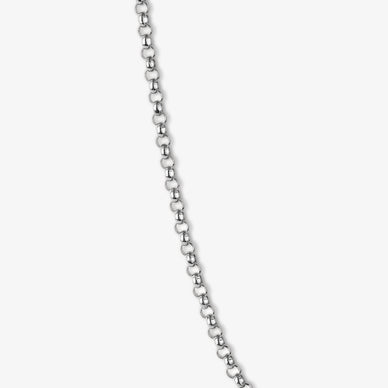 Wide Rolo Chain Necklace - Platinum