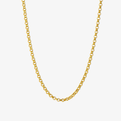 Wide Rolo Chain Necklace - Gold 24k