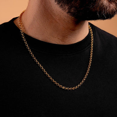 Wide Rolo Chain Necklace - Gold 24k