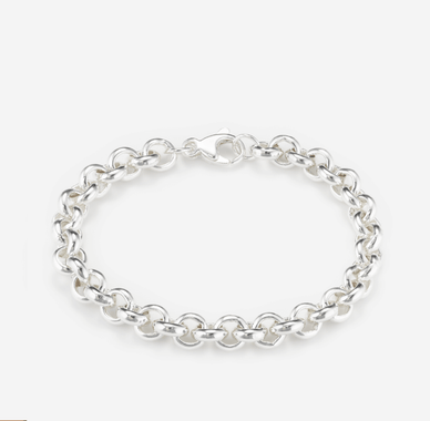 Wide Round Belcher Chain Bracelet
