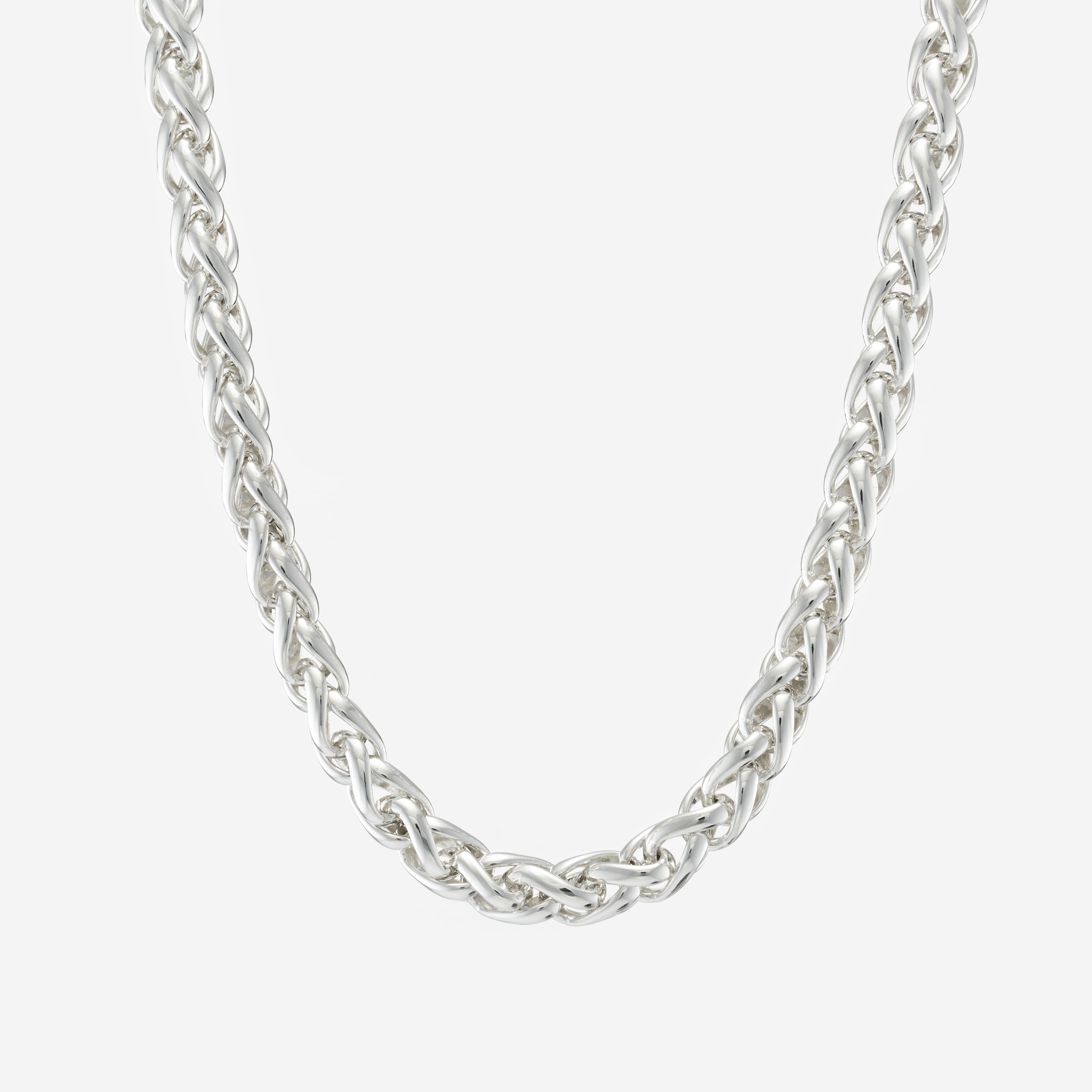 Shop Silver Necklace Chains Braided Curb Chain Necklace