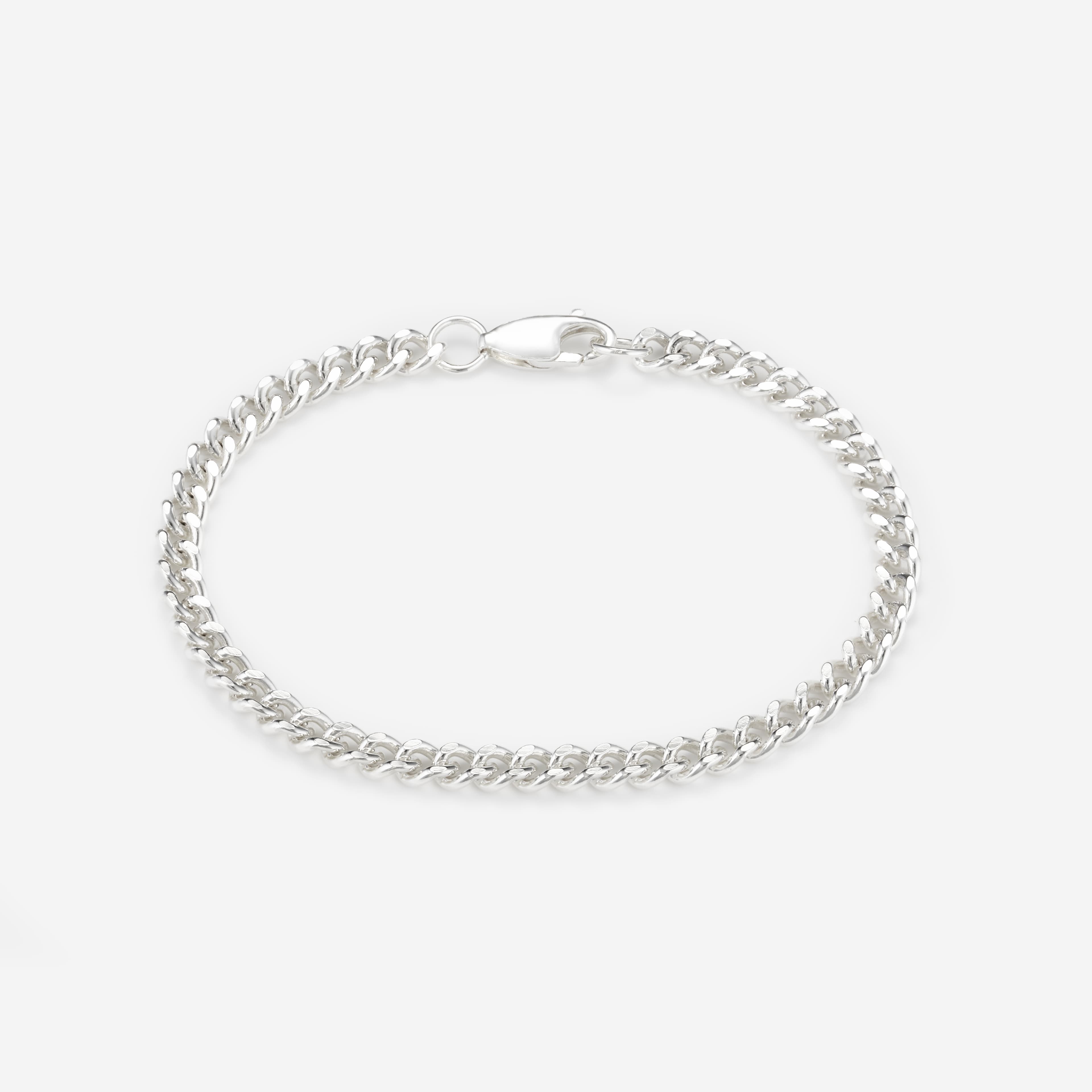 Shop Silver Bracelet Chains Filed Curb Chain Bracelet