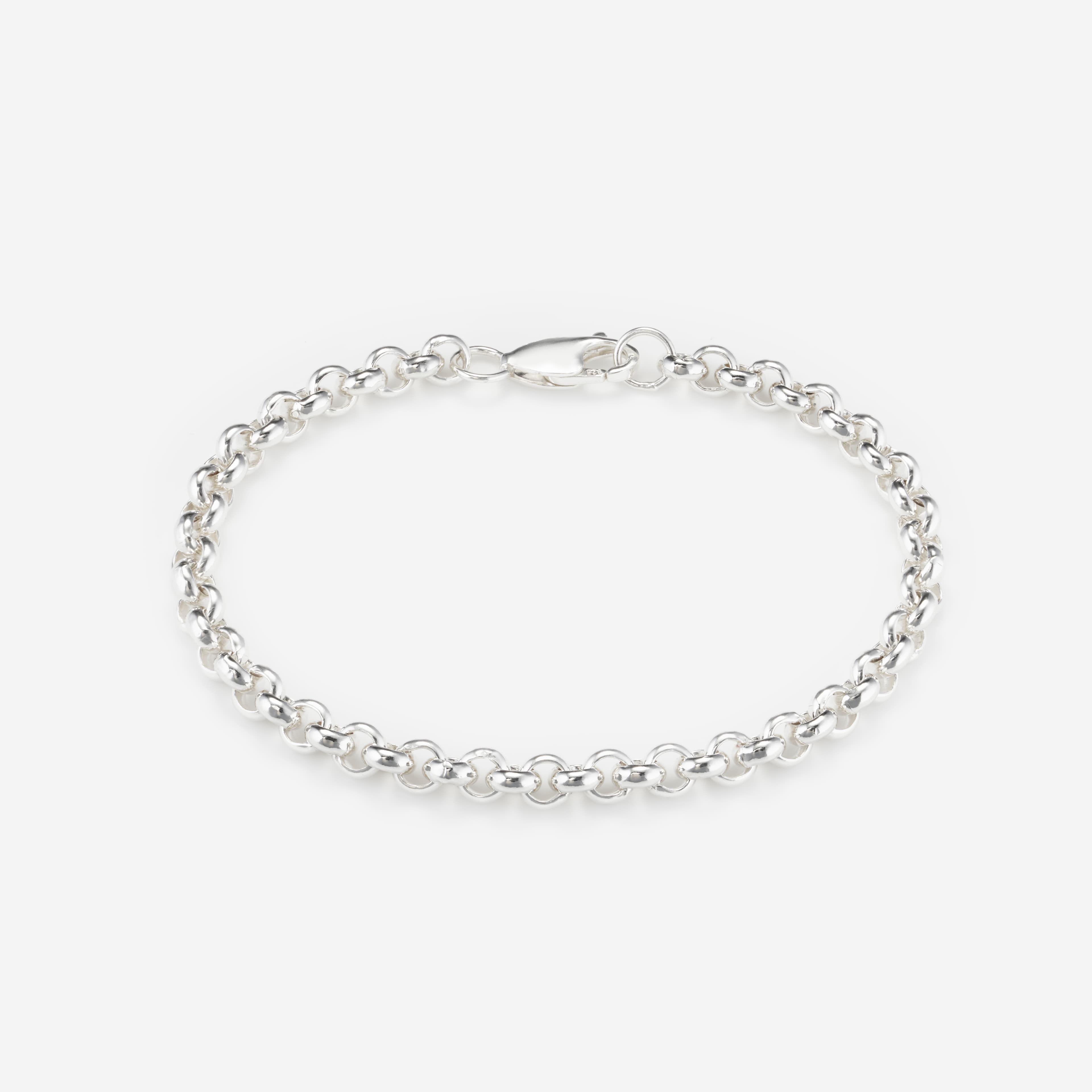 Shop Silver Bracelet Chains Round Belcher Chain Bracelet