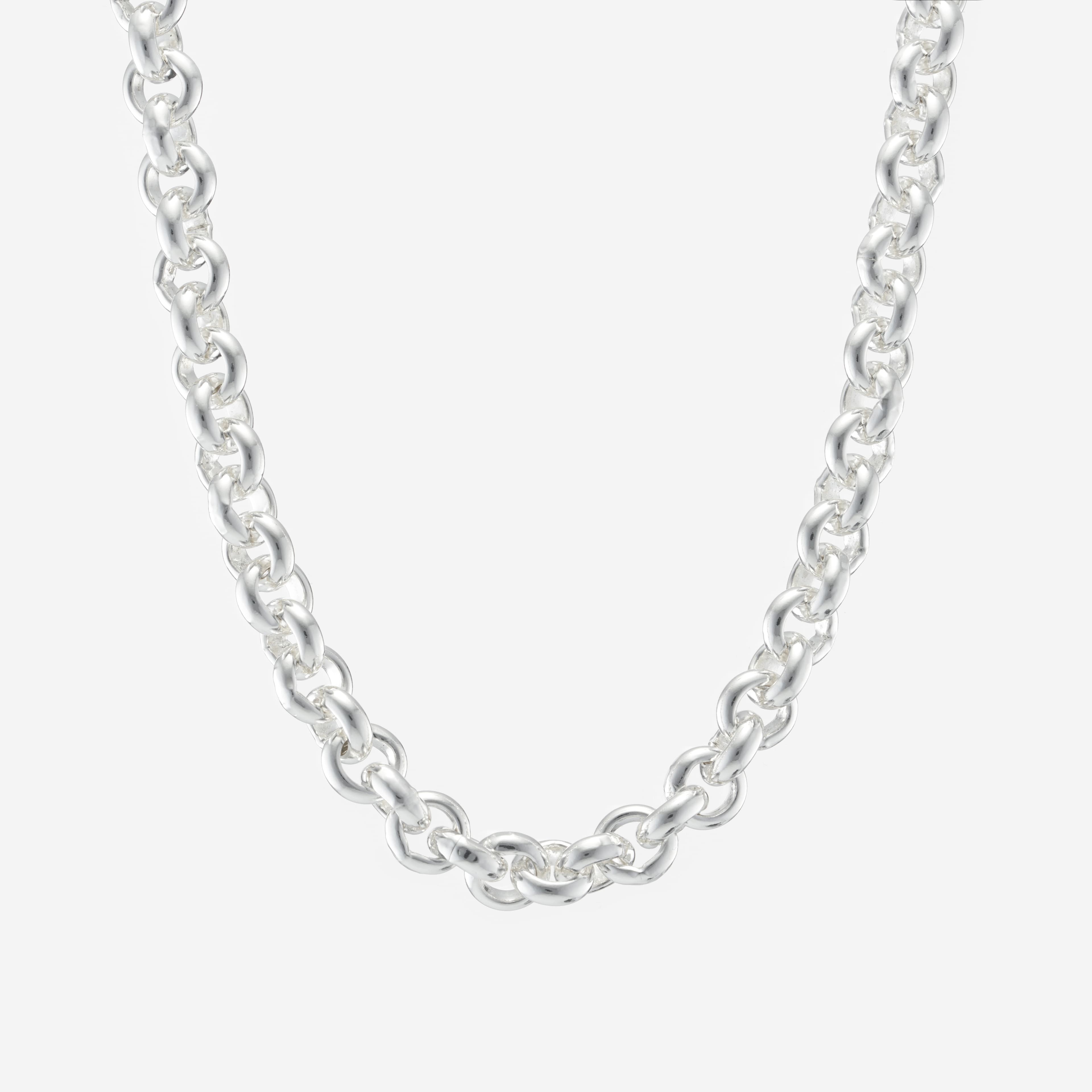 Shop Silver Necklace Chains Round Belcher Chain Necklace