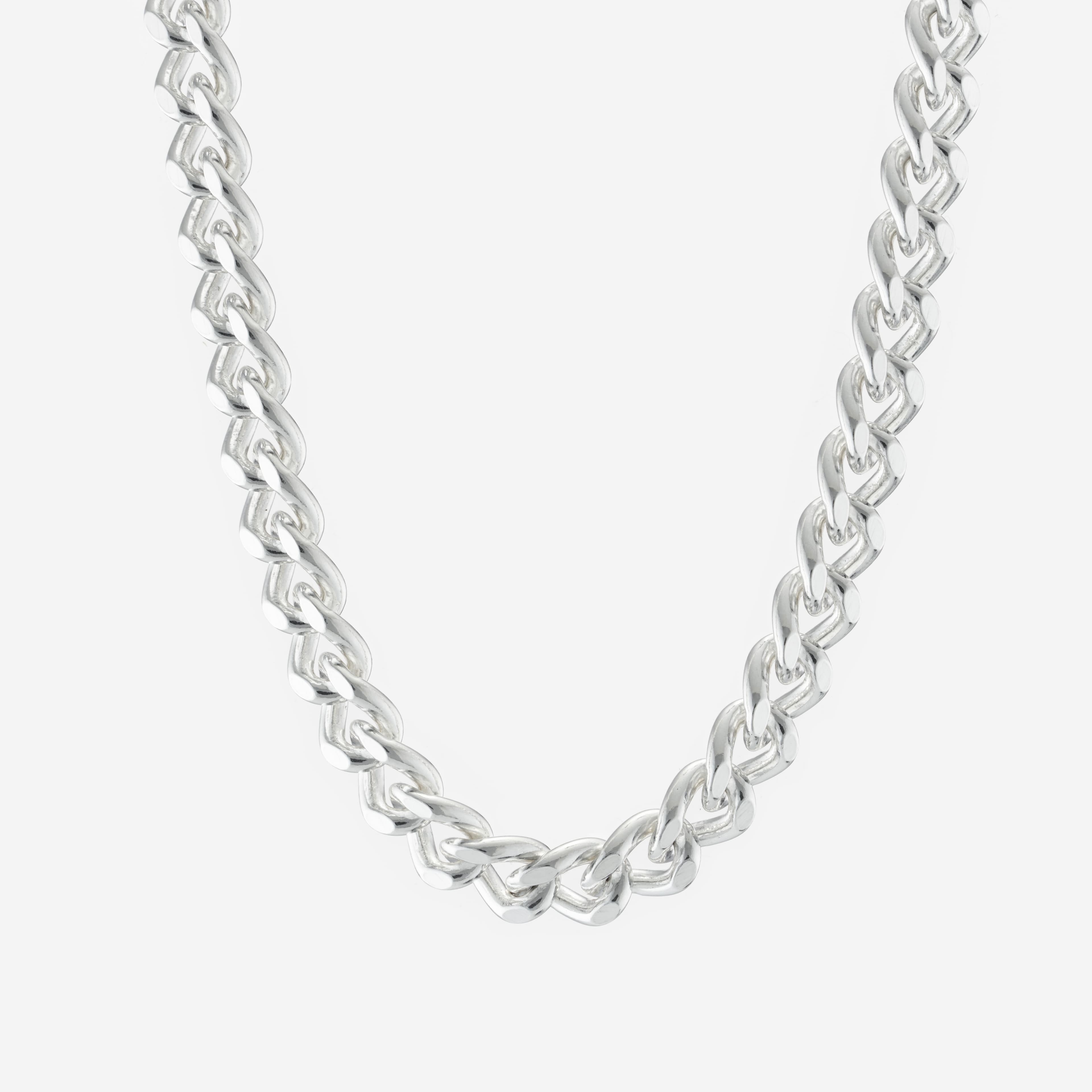 Shop Silver Necklace Chains Wide Filed Curb Chain Necklace