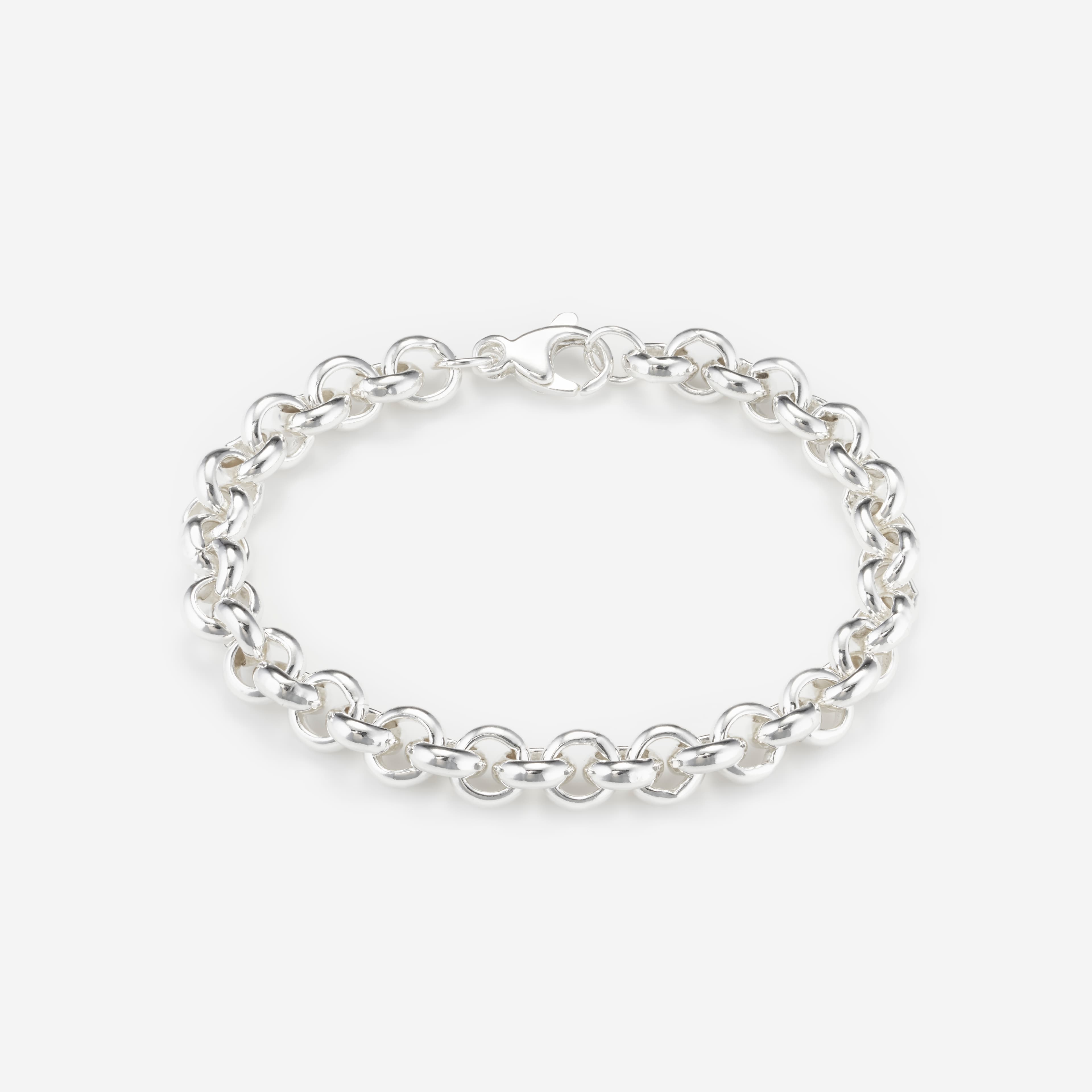 Shop Silver Bracelet Chains Wide Round Belcher Chain Bracelet