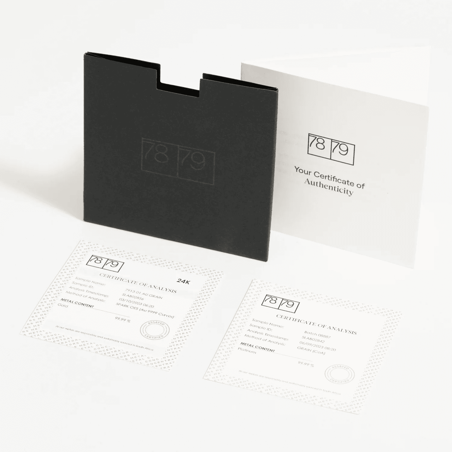 Certificate of authenticity documents