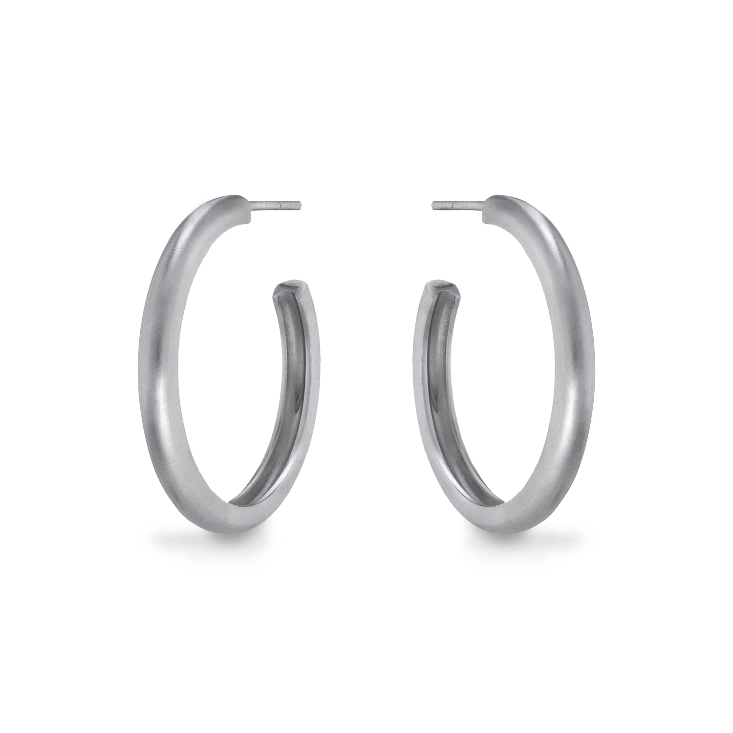Shop Platinum Earrings Large Dome Hoop Earrings