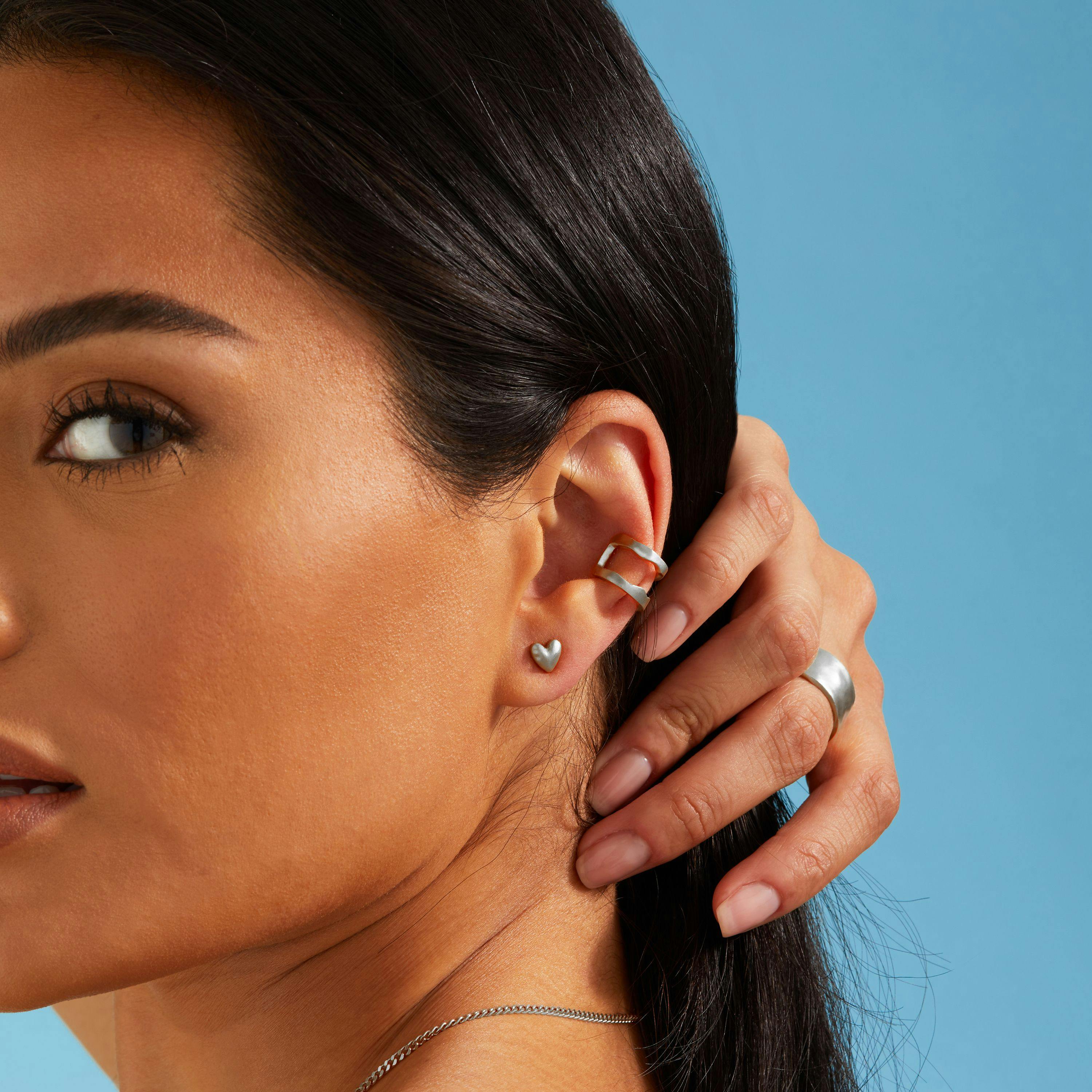 Shop Platinum Earrings Liquid Metal Ear Cuff