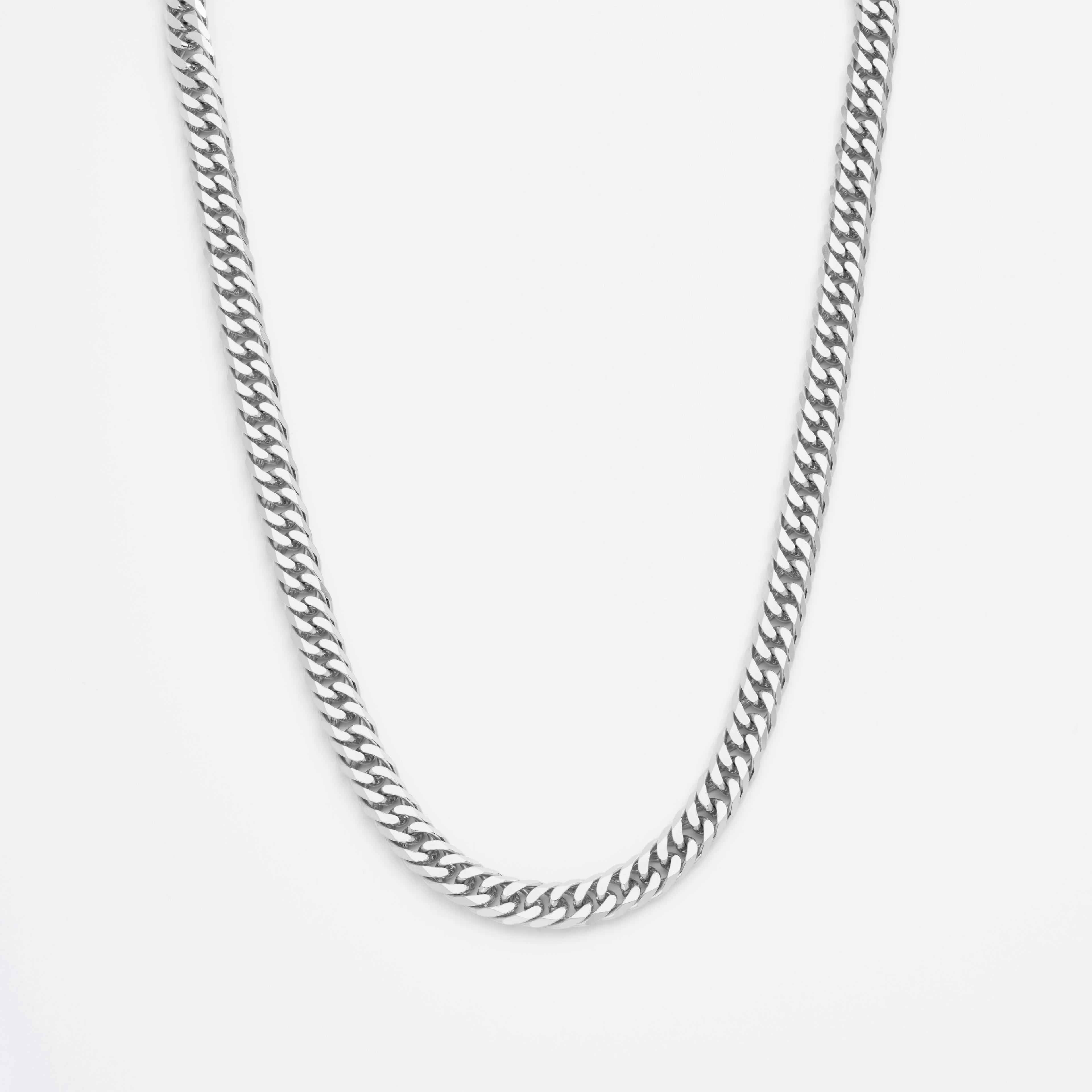 Shop Platinum Necklace Chains Statement Diamond Cut Double Curb Chain Necklace