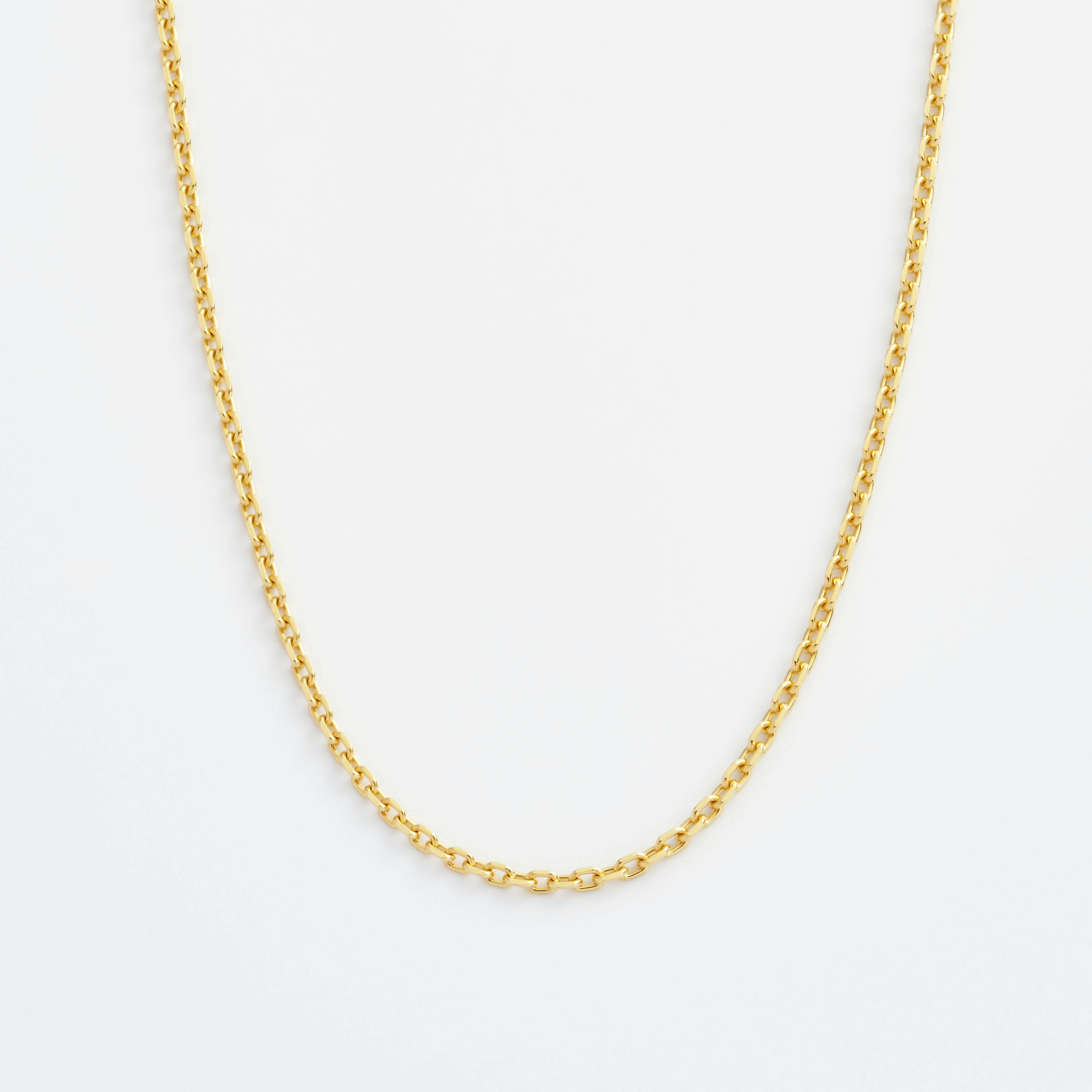 Shop Gold Necklace Chains Wide Diamond Cut Cable Chain Necklace