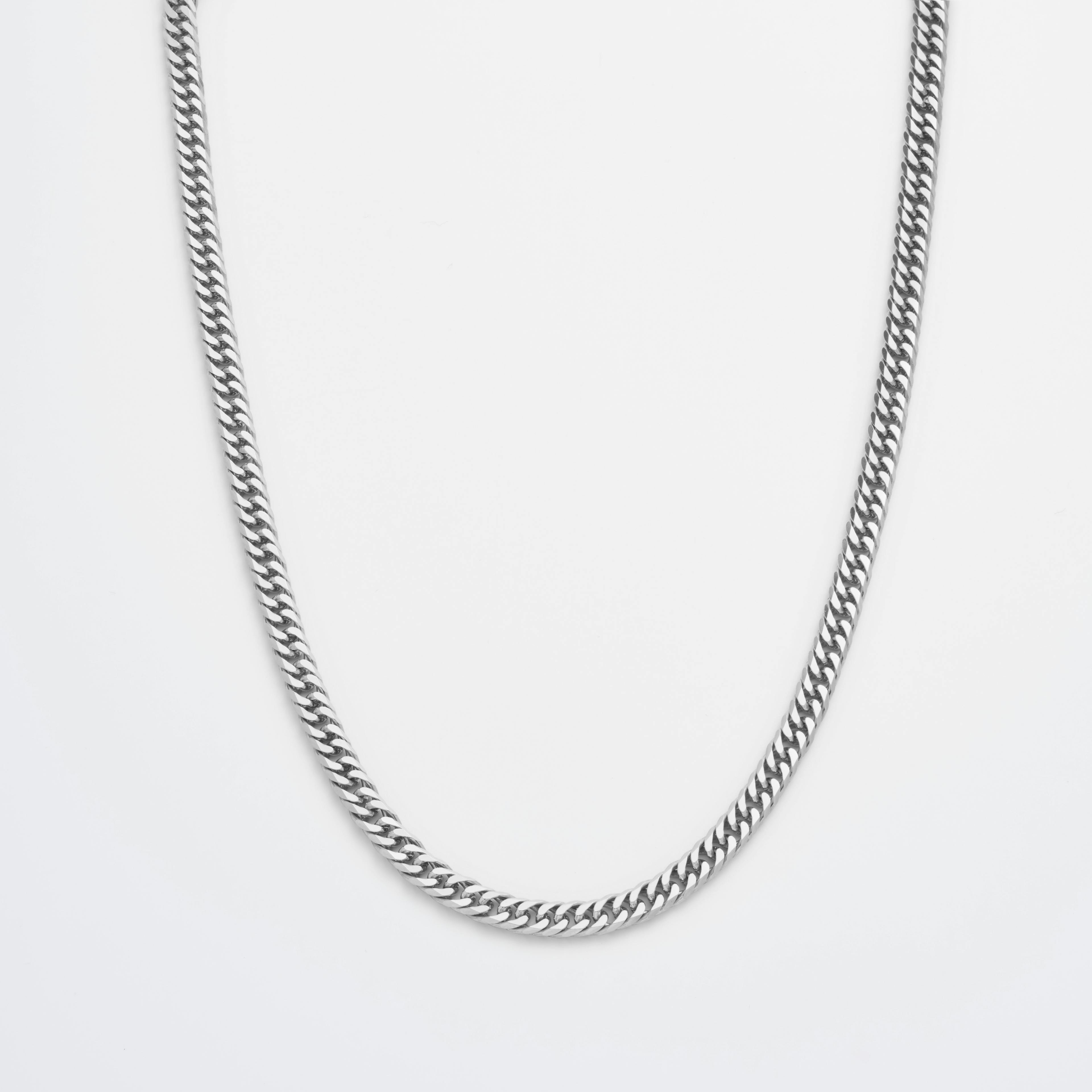 Shop platinum Necklaces Diamond Cut Double Curb Chain Necklace