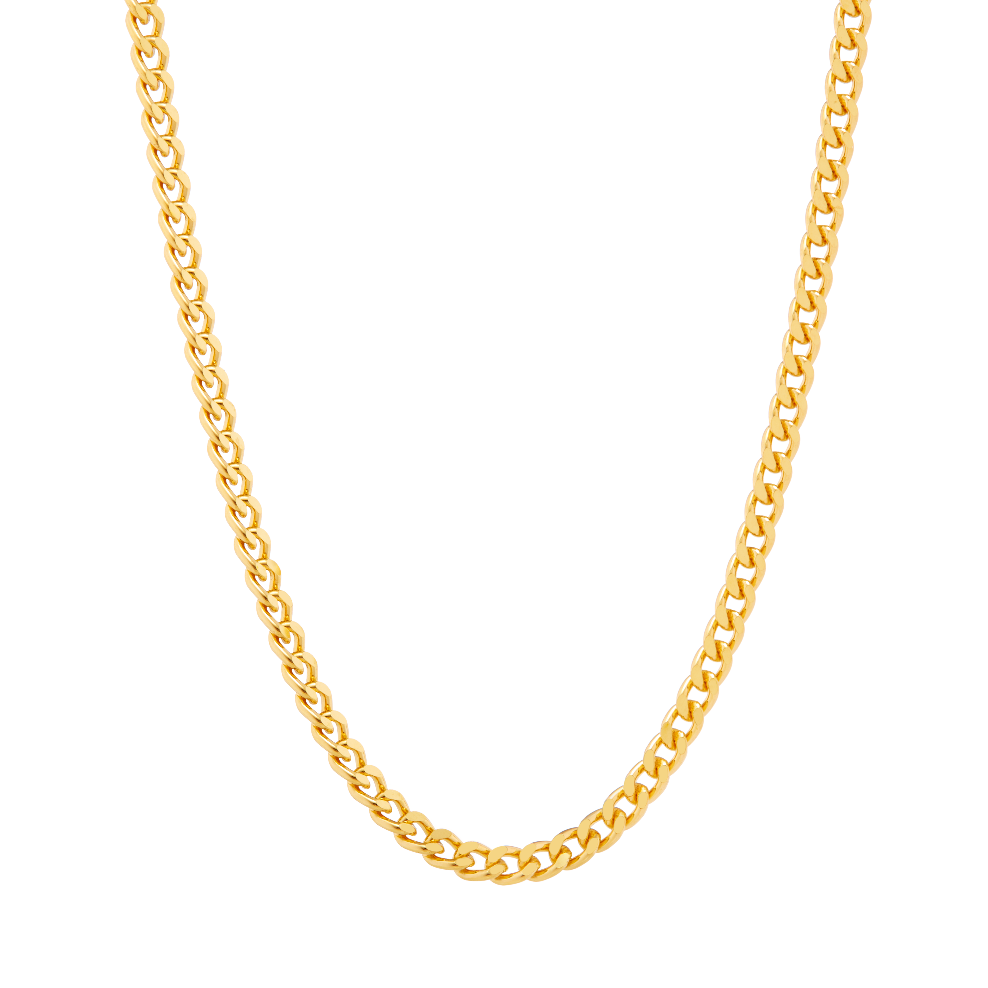 Diamond Cut Curb Chain Necklace Gold